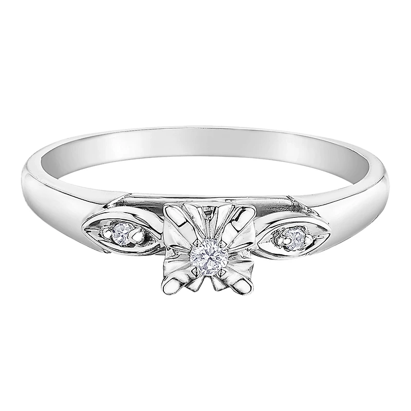 BAGUE EN OR 10K AVEC DIAMANTS