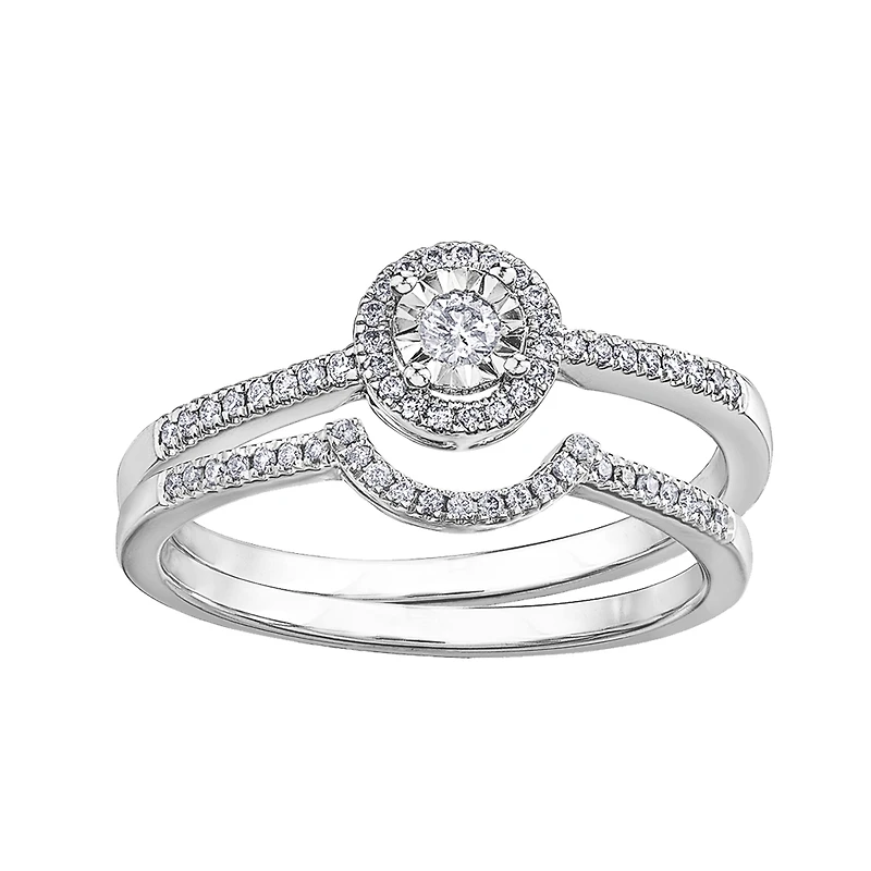 BAGUE EN OR 10K AVEC DIAMANTS