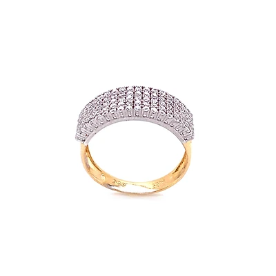 10K 2 TONE GOLD RING - ZIRCONIUM