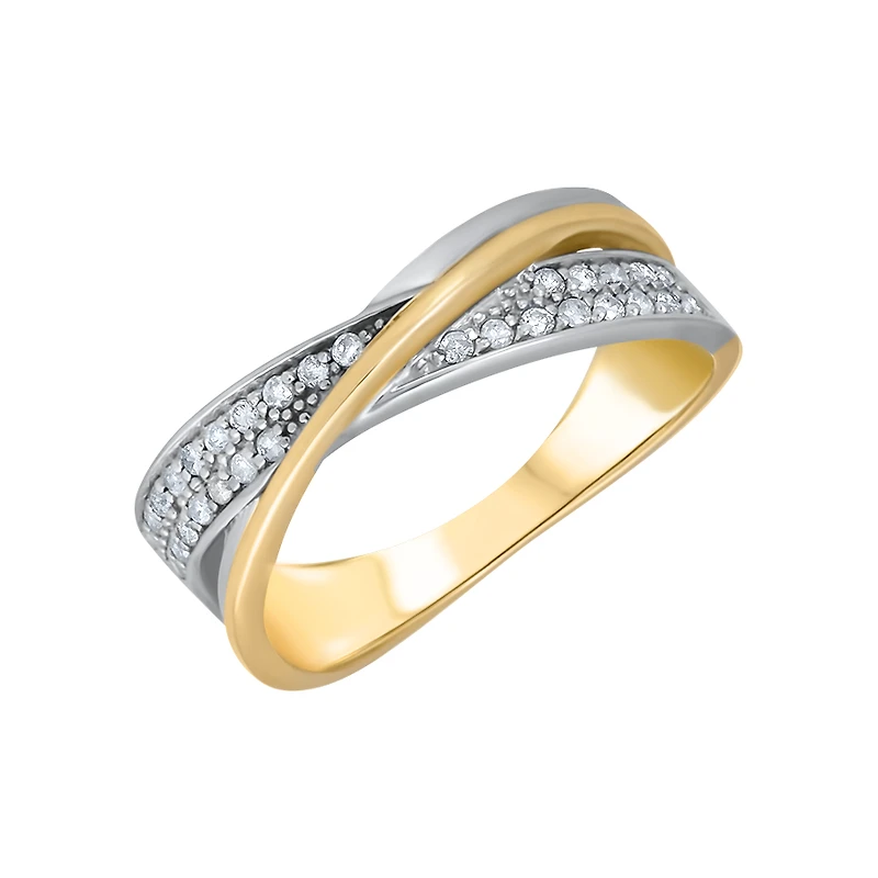 BAGUE OR BLANC ET JAUNE 10K