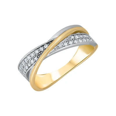10K WHITE AND YELLOW GOLD RING