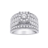 10K WHITE GOLD RING WITH DIAMONDS