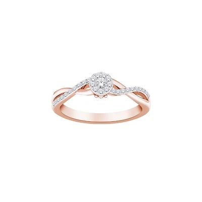 BAGUE EN OR 10K AVEC DIAMANTS