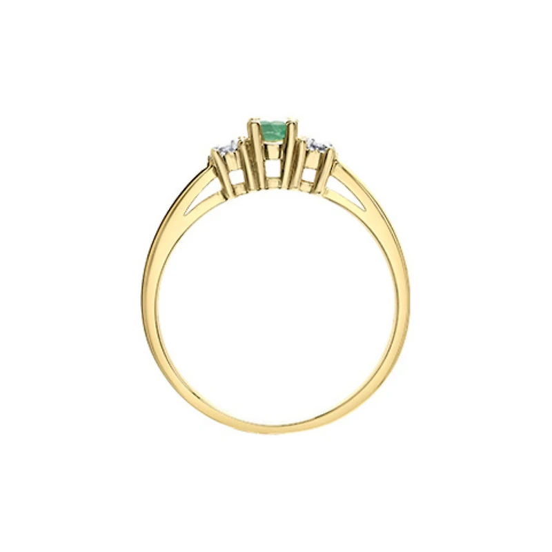 10K GOLD RING WITH EMERALD