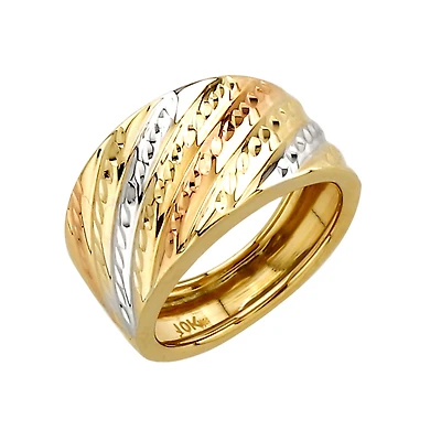 BAGUE EN OR 10K- RHODIUM