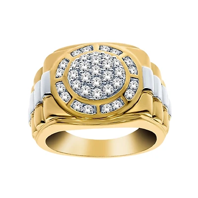 MEN'S RING 2-TONE 10K GOLD