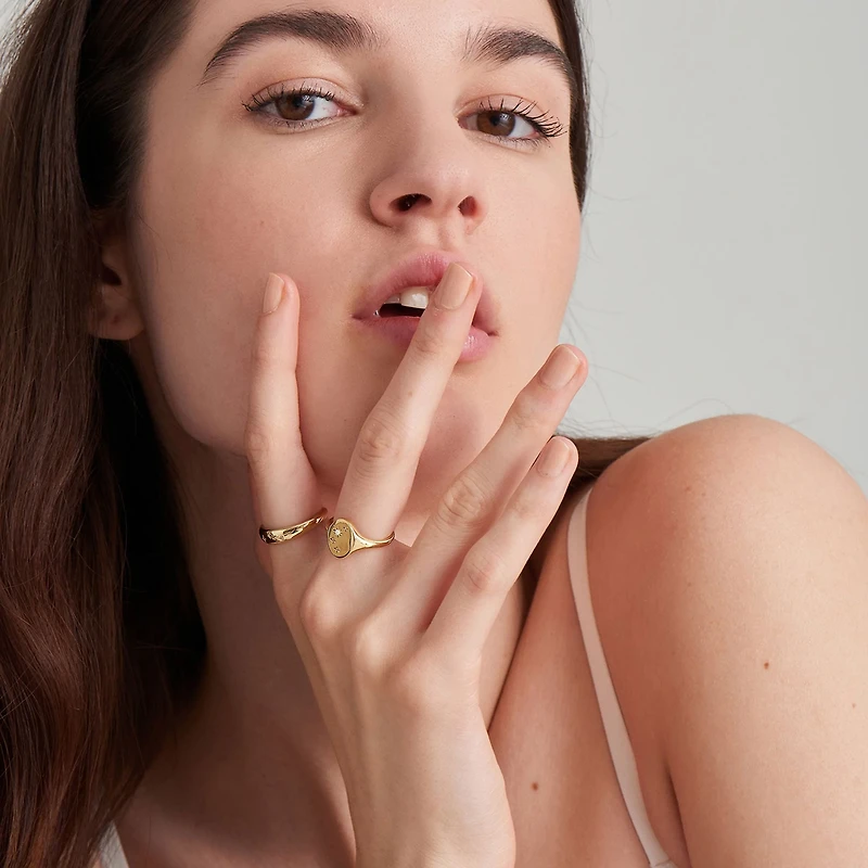 BAGUE EN ARGENT PLAQUÉ OR 14K