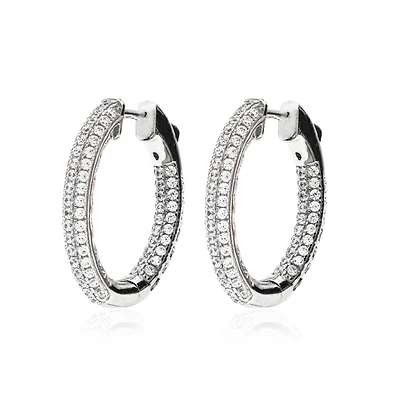 SILVER HOOP EARRINGS -35MM