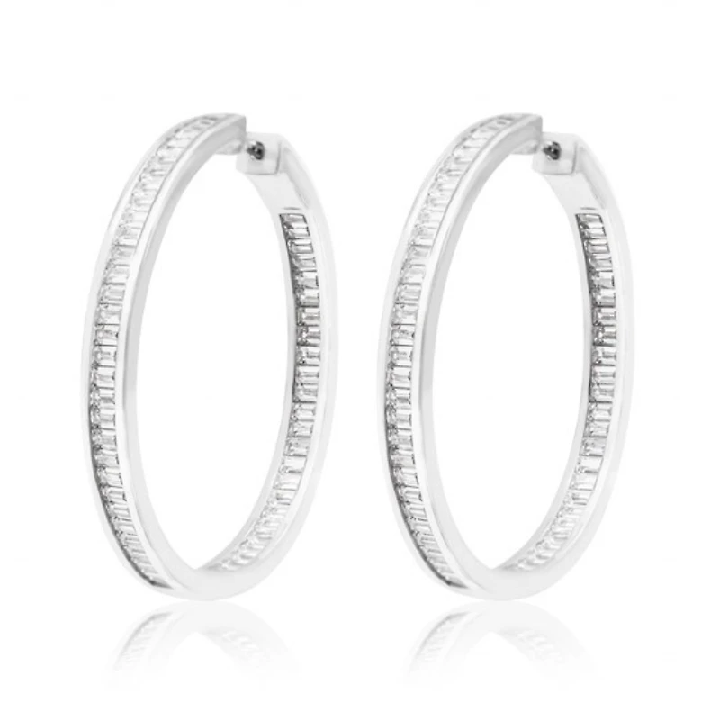SILVER HOOP EARRINGS -40MM
