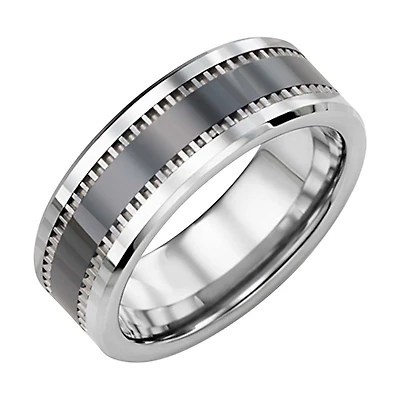 TUNGSTEN CERAMIC RING FOR MEN 8MM