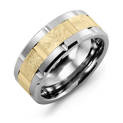 JONC COBALT  OR 10K POUR HOMME 9MM