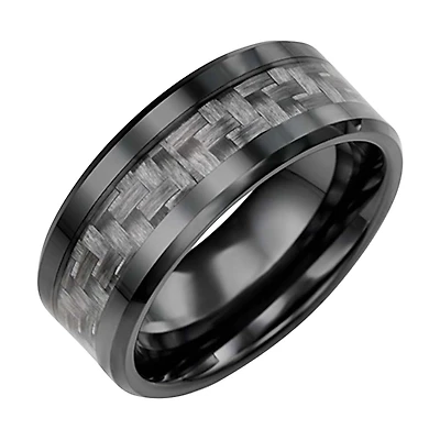 CERAMIC CARBON FIBER RING MEN 9MM