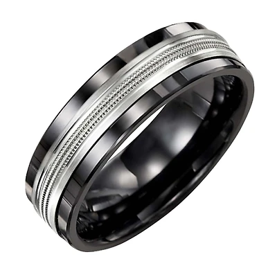 JONC CÉRAMIQUE OR 10K HOMME 7MM