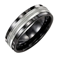 JONC CÉRAMIQUE OR 10K HOMME 7MM