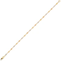 10K 3 TONES BRACELET - 7.25''