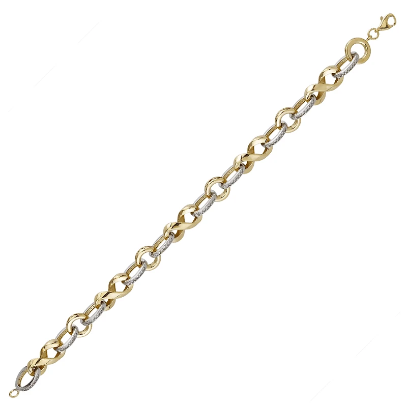 10K 2 TONE GOLD BRACELET - 7.5''