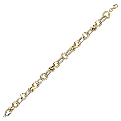 10K 2 TONE GOLD BRACELET - 7.5''
