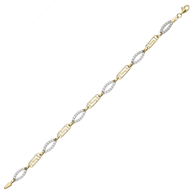 10K 2 TONE GOLD BRACELET - 7.5''