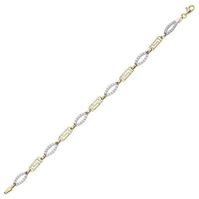 10K 2 TONE GOLD BRACELET - 7.5''