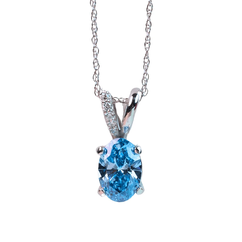 10K WHITE GOLD PENDANT - 18''