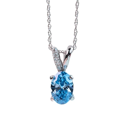 PENDENTIF OR BLANC 10K - 18''
