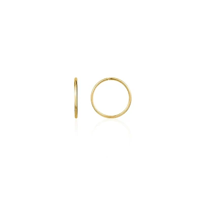 12MM SLEEPERS EARRINGS IN 10K GOLD