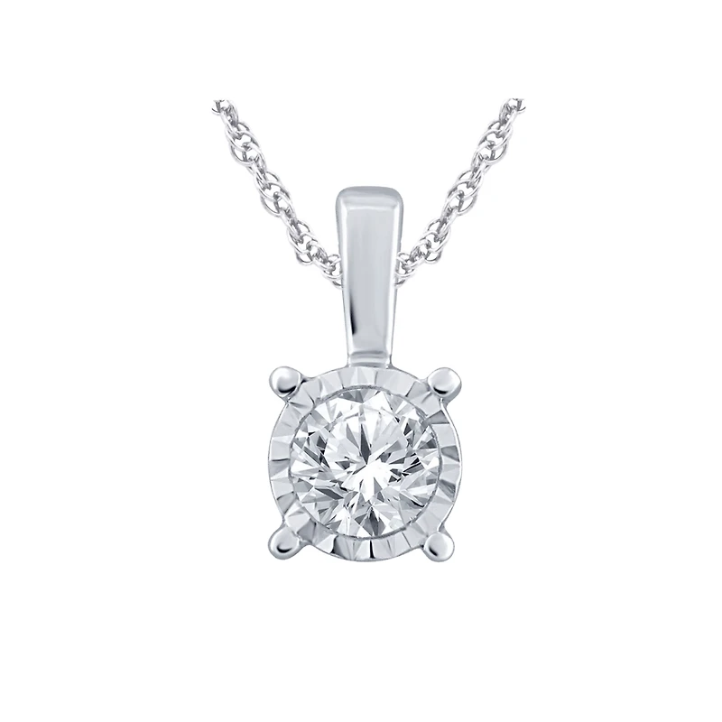 PENDENTIF OR BLANC 10K - 18''