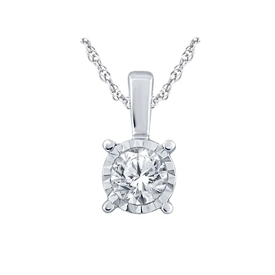 10K WHITE GOLD PENDANT - 18''