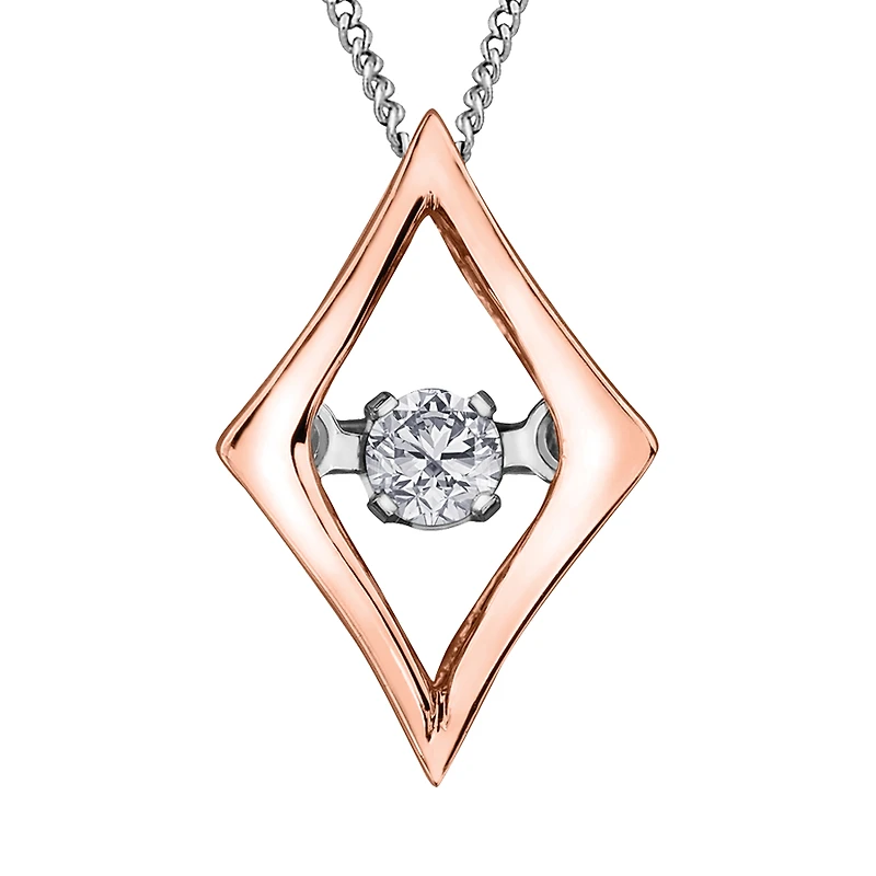 WHITE AND PINK GOLD PENDANT 10K