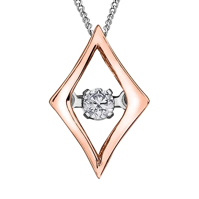 WHITE AND PINK GOLD PENDANT 10K
