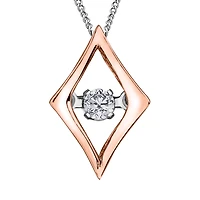WHITE AND PINK GOLD PENDANT 10K