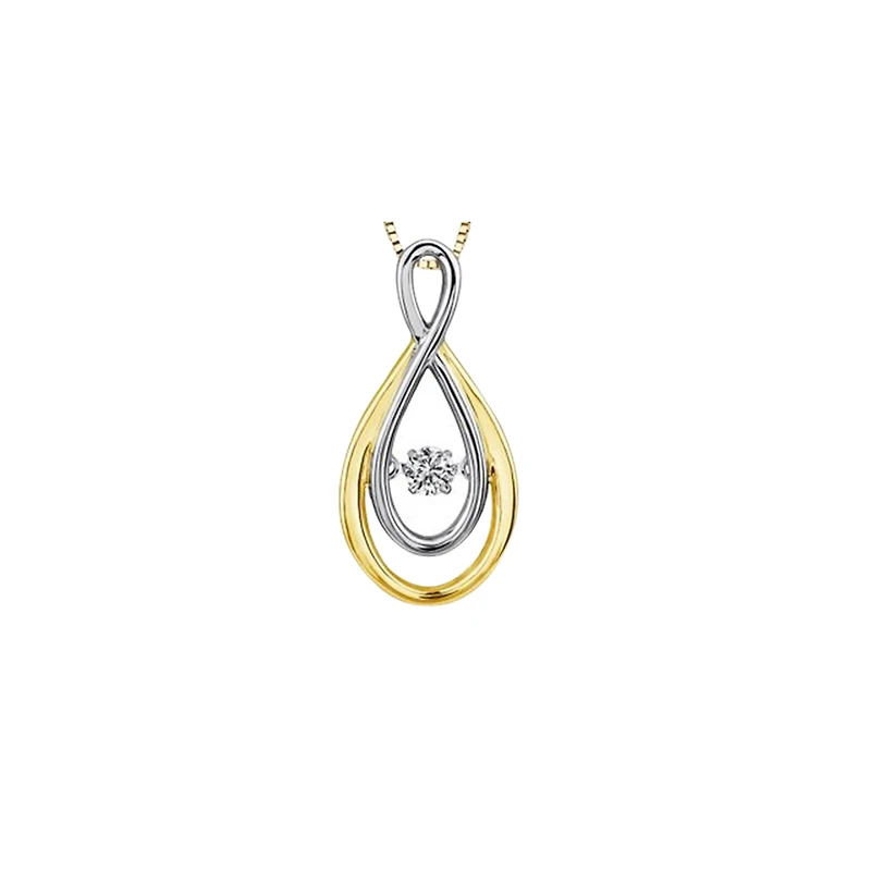 WHITE AND YELLOW GOLD PENDANT 10K