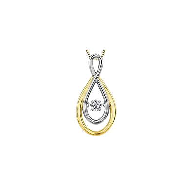 WHITE AND YELLOW GOLD PENDANT 10K