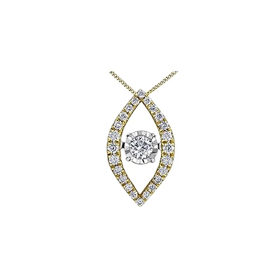 WHITE AND YELLOW GOLD PENDANT 10K