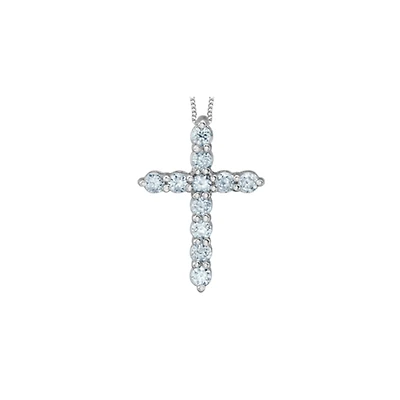 Pendentif or blanc 10k