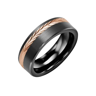 7mm 10k rose gold and ceramic band