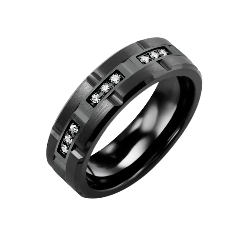 Ceramic and 10k gold band