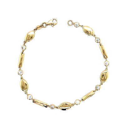 10k 2-tone gold bracelet - 7.5''