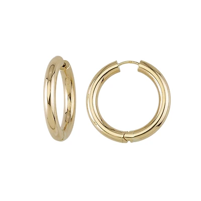 10k yellow gold hoops - 20mm