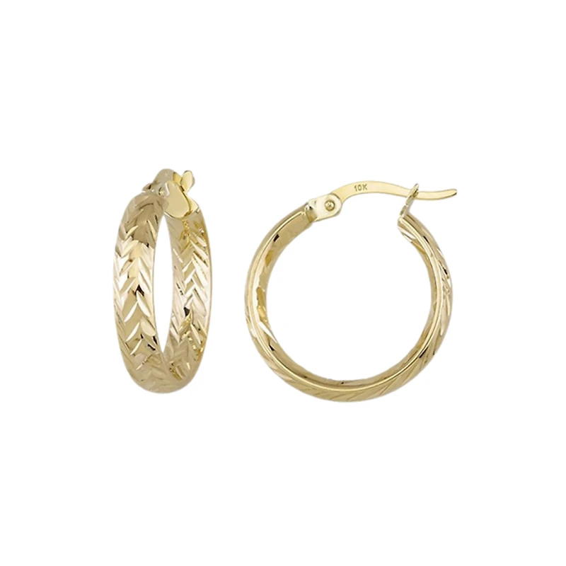 10k yellow gold hoops