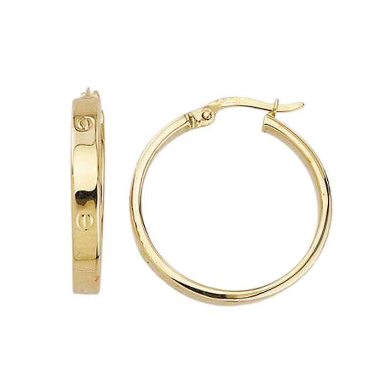 10k yellow gold hoops - 20mm