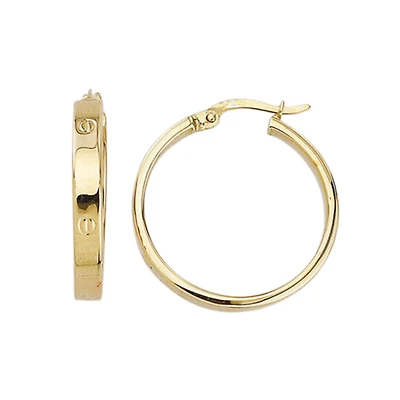 10k yellow gold hoops - 20mm