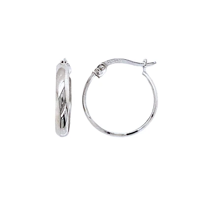 10k white gold hoops - 15mm