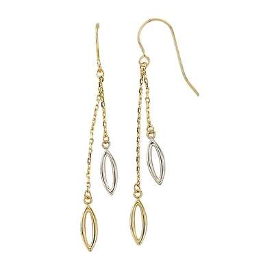 Boucles d'oreilles or 2 tons 10k