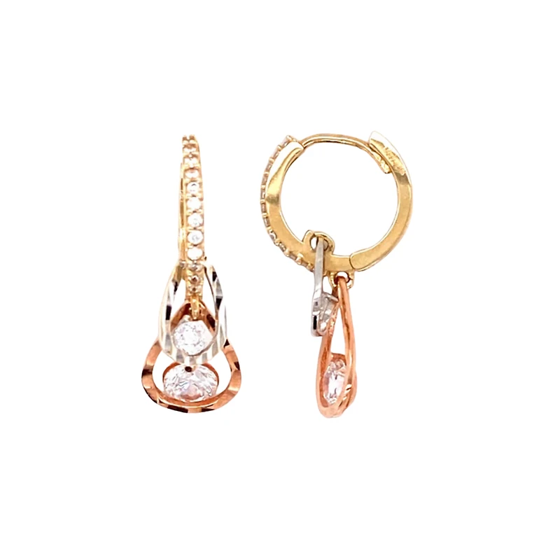 Boucles d'oreilles or 3 tons 10k