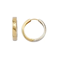 10k 2 tone gold hoops - 18x3mm