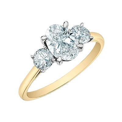 Bague diamants or 14K