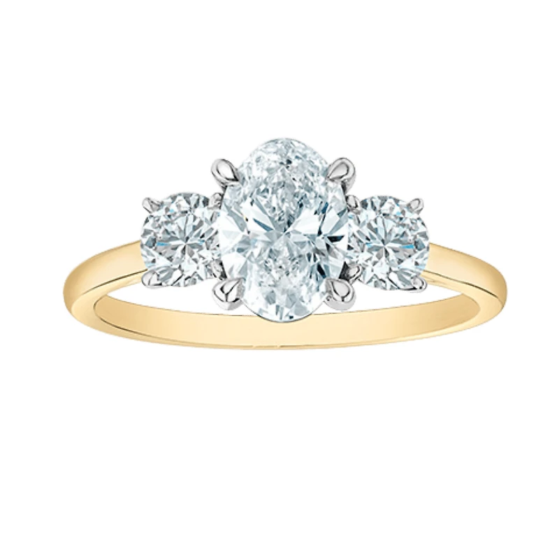 Bague diamants or 14K