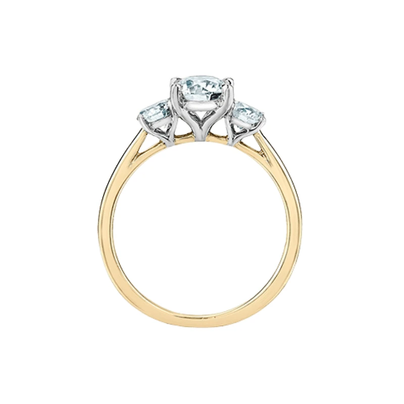 Bague diamants or 14K