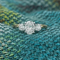 Bague diamants or 14K